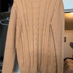 Cable Knit Sweater in Tan
